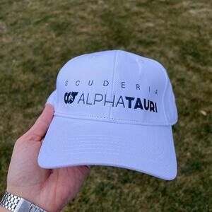 Red Bull Scuderia AlphaTauri Snapback Hat Cap Solid White Adjustable One Size